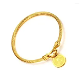 Bangle 3.5MM Acciaio inossidabile Benedettino Donna Charms Braccialetti Cattolicesimo Gioielli Twisted Wia Party Femme Braccialetti dell'amicizia