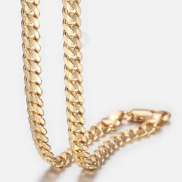 Ketten Davieslee 4,5 mm Frauen Herren Kette Cut Cuban Curb Link Halskette Gold Farbe Männlich Schmuck Zubehör Großhandel Drop DGN438