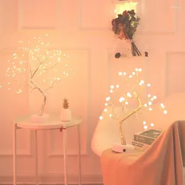 أضواء ليلية LED مصغرة مائدة شجرة عيد الميلاد مصباح إكليل جنية خيالية هدايا الأطفال المنزل ديكور غرفة داخلية