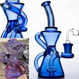 Klein Recycler Oil Rigs Hookahs Heady Glasses Tubos de água Bongs Bongos de vidro grosso com banger de 14 mm