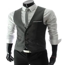 2019 Modest Black Vest Single Breasted Groom Vests British Style Men's Suit Vests Slim Fit Men's Dress Vest Wedding Wais1653