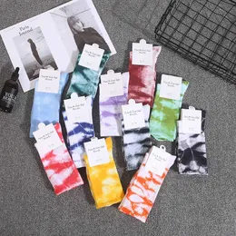 Men's Socks Spring Summer New Tiedye Socks Hiphop Pure Color All Cotton Man and Woman Socks Z0227