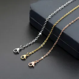 Zincirler gül altın gümüş renk 1.5mm 2mm 2,5mm paslanmaz çelik o şekil zincir kolye 18-24 inche hediye takı kadın uygun ceza kolye