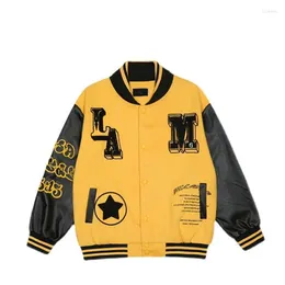 Männer Jacken Vintage Patchwork Baseball Männer Frauen Straße Brief Beflockung Varsity Bomber Jacke Hip Hop Übergroße College Mäntel Paar