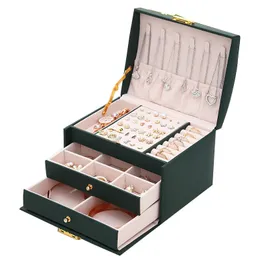 Ювелирные коробки Bloong Color 3 слоя ювелирных изделий из ювелирных украшений изящный женский подарки для девочек держатель серьги кольцо кольцо.