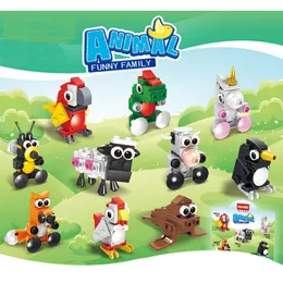 教育動物のミニフィグプラスチックビルディングフォックスシープビルディングブロックレンガミニアクションフィギュアドールおもちゃのおもちゃ