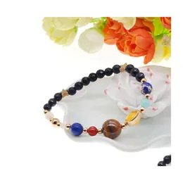 car dvr Beaded Strands Universe Galaxy The Eight Planets In Solar System Guardian Star Natural Stone Beads Bracelet Bangle For Women Men Gi Dhixb