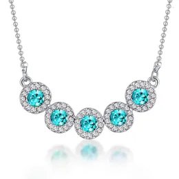 Collares colgantes estilo coreano collar de cristal collar de arcoiris circón puro 925 accesorios de joyería de plata esterlina