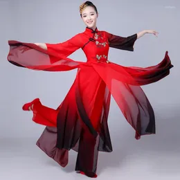 무대 착용 전통적인 민속과 민족 댄스 의류 국립 중국 팬 yongo 고대 중국 의류 dd1877