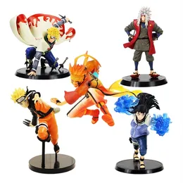 5styles 14-18 cm Naruto Figure Ninja Minato Jiraiya Hyuga Naruto Kurama Shippuden PVC Figurka Figurka Zabawek kolekcjonerski Prezent Y200270p