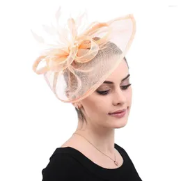 Copricapo Elegante Sposa Donna Matrimoni Fascinator Accessorio per capelli Clip e piume Lady Wedding Decor Copricapo con copricapo