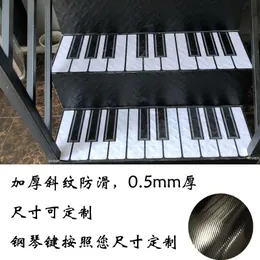 Adesivi per finestre Adesivo per scale 3D Passo d'ingresso Modello chiave di pianoforte Decalcomania per negozio Ristrutturazione Pellicola autoadesiva impermeabile antiscivolo