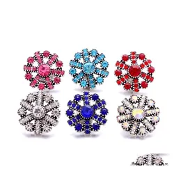 Cabos de carro DVR ganchos de atacado Rhinestone Fixador 18mm Snap Button Snowflake Clasp Metal Charms para Snaps Jewelhings Conchtings Fornecedores Snap dhaw6