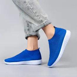 Dress Shoes Rimocy Plus Size Breathable Mesh Platform Sneakers Women Slip on Soft Ladies Casual Running Shoes Woman Knit Sock Shoes Flats 230225