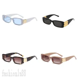 Niebieskie okulary słoneczne b Luksusowe okulary przeciwsłoneczne czarne litery Outdoor Shades Lunette de Soleil Rectangle Modne okulary przeciwsłoneczne Kobiety Aaaaa PJ025 C23