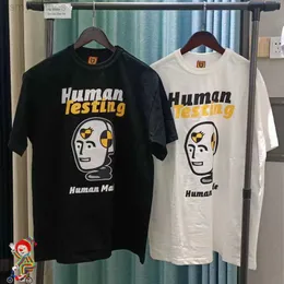 Herr t-shirts högkvalitativ slub bomull människa tillverkade kort ärm t-shirts robot älskar tryck män kvinnor par lösa avslappnad människa gjord topp tee