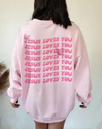 Womens Two Piece Pants Jesus Loves You Butterfly Christian Felpa pullover giovani grafica religione chiesa citazione pantaloni a vita bassa vintage top 230227