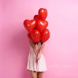 ديكور الحفلات 20pcs 12 بوصة من البالونات Red Latex Heart Day عيد الحب الملونة للبلاون الزفاف الزفاف لوازم ديكور عيد ميلاد