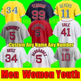 2023 S-4XL David Ortiz Baseball-Trikots Alex Verdugo Reese McGuire Trevor Story Rafael Devers Red Nick Pivetta Masataka Yoshida Sox Enrique Hernandez Männer Frauen Jugend