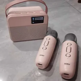 Draagbare luidsprekers Soaiy SK3 Nieuwe Portable Mini Microfoon Audio Integrated Karaoke Bluetooth Speaker Children's Home KTV Wireless Sound Box -pakket R230227
