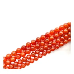 car dvr Loose Gemstones Red Carnelian Agate Round Beads Polished Smooth Gemstone Crystal Energy Healing Bead Assortments For Jewelry Making Dhiec