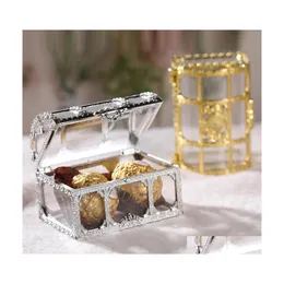 car dvr Gift Wrap Treasure Chest Candy Boxes Chocolate Decorative Case Wedding Party Favor Supplies Gifts Plastic Decoration Drop Delivery H Dhm7A