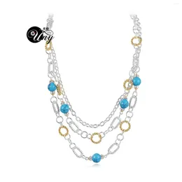 Chains UNY Designer Necklaces Fashion Inspired Rhinestone Classic Necklace Elegant Vintage Cable Wire Trendy Jewelry