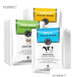 Other Skin Care Tools 10Pcs/Lot Han Chan Facial Mask Natto Goat Milk Sheet Moisturizing Silk Nourishing Face Drop Delivery Health Be Dhm8J