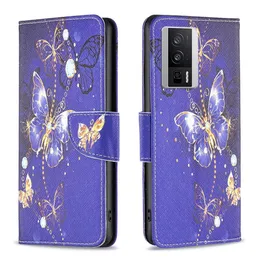 حالات الأنماط لـ Xiaomi 13 12t Poco M4 X4 Redmi 12c K60 Note 12 A1 Plus 10C 10A Pro 4G 5G Wallet Leather Flower Capa Case