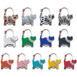 Mini Foldable Table Handbag Hook Bag Purse Metal Holder Cat Shaped Hanger