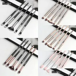 Makeup Brushes Maange 6Pcs Set Pro Powder Eyeshadow Eyeliner Eye Brow Blend Concealer Shading Make Up Brush Cosmetic Tool Kit Drop D Dh2Vz