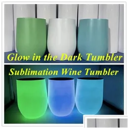 Mugs Diy Sublimation Wine Glow In The Dark Tumbler 12Oz Glasses With Luminous Paint Cup Egg Fy4922 Drop Delivery Home Garden Kitchen Dhupz