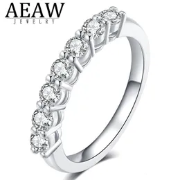 With Side Stones 07ctw 3mm DF Round Cut Engagement Wedding Lab Grown Diamond Band Ring Sterling Silver for Women 230225