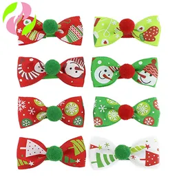 Kids Cartoon Christmas Grosgrain Ribbon Hair Bows Clip Cute Girls Handmade Hair Clips Barrettes Hairpins Kids Hair Accessories 1748