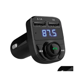 CAR DVR Bluetooth Car Kit FM Sändare Modator Hands O Mp3 Spelare med 3.1A Fast Charge Dual USB Charger Drop Delivery Mobiles Motorcyklar Dhyju
