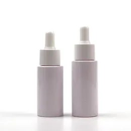 20 ml/30 ml Pet Serum Essence Droper Bottle White Plastic Stall Solution Cylindrical Silica Gel Bottles Cosmetic Packaging