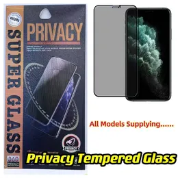 Privacy 9D Full Cover Anti Spy Proteggi schermo in vetro temperato per iPhone 14 13 12 11 Pro Max XS XR 8 7 6 Samsung S22 Plus A13 A23 A33 A53 A73 A12 A32 A42 A52 A72 A21 A30 A02CORE