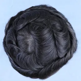 Mäns Toupee Hair Mono med PU Dåliga peruker för män Europeiska Remy Hume Hair Replacement Systems Hairpiece 10x8inch Hair Piec3201