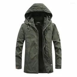 Men's Down Oloey 2023 Winter Thick Parka Coat Windproof Plus Velvet Jacket Hooded Large Size Mid-length Casual