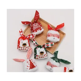 car dvr Gift Wrap 10Pcs Year Santa Claus Long Ear Gifts Box Merry Christmas Biscuit Bags Candy Treat Bag Xmas Drop Delivery Home Garden Fest Dhmrg