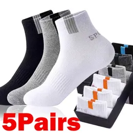 Men's Socks 5Pairs Men Bamboo Fiber Autumn Winter Men Socks Breathable Cotton Sports Sock Breathable Deodorant Business Socks Size 3745 Z0227