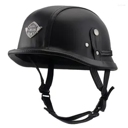 Мотоциклетные шлемы M35 Стиль Moto Helmet Professional Half -Face Bike Light Weeam Leather Cover Design для взрослых гонщиков