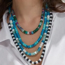 Collane con ciondolo Moda Gioielli tribali bohémien Pietre Perline Collana etnica da donna annodata lunga Catena di corda Boho fai-da-te sul collo