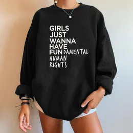 Damen Kapuzenpullover Sweatshirts Feministischer Feminismus Frauen Mädchen wollen einfach nur grundlegende Menschenrechte haben Briefdruck Dropshoulder Tops 230227