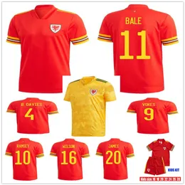 Dorosły 2020 2021 Wales Bale Soccer Jerseys McGinn Lewis Shankland Findlay 20 21 Home Away Football Shirts Football Shirts 304W