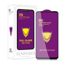 Премиальные смягченные стеклянные защитные защиты 3D полная крышка высокая алюминий 0,4 мм 9H для iPhone 6 7 8 Plus XS XS 12 Mini 11 Pro Max Samsung A12 A21S A22 A42 A32 A52 A72 A02 A02S