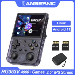 휴대용 게임 플레이어 Anbernic RG353V RG353VS 레트로 핸드 헬드 게임 콘솔 3.5 인치 IPS 멀티 터치 화면 LPDDR4 Android Linux Wi-Fi 비디오 게임 플레이어 230228