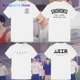 Koszulki mężczyzn nowe anime 2023 Pierwszy slam dunk Akita Sannoh Shohoku Sawakita Sakuragi Basketball Training T Shirt Mens Białe topy bawełniane 0228h23