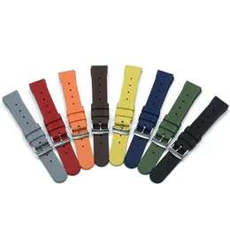 Titta på band Topp Fluor Rubber Watchband Quick Release Waffle Strap 20 mm för 22 mm dykning Vattentät armband Accessoarer265Z