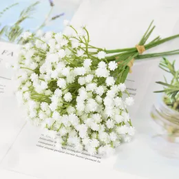 装飾的な花20cm白い赤ちゃん呼吸人工プラスチック製ジプソフィラDiy花柄の花束ウェディングパーティーホームアレンジメント装飾7